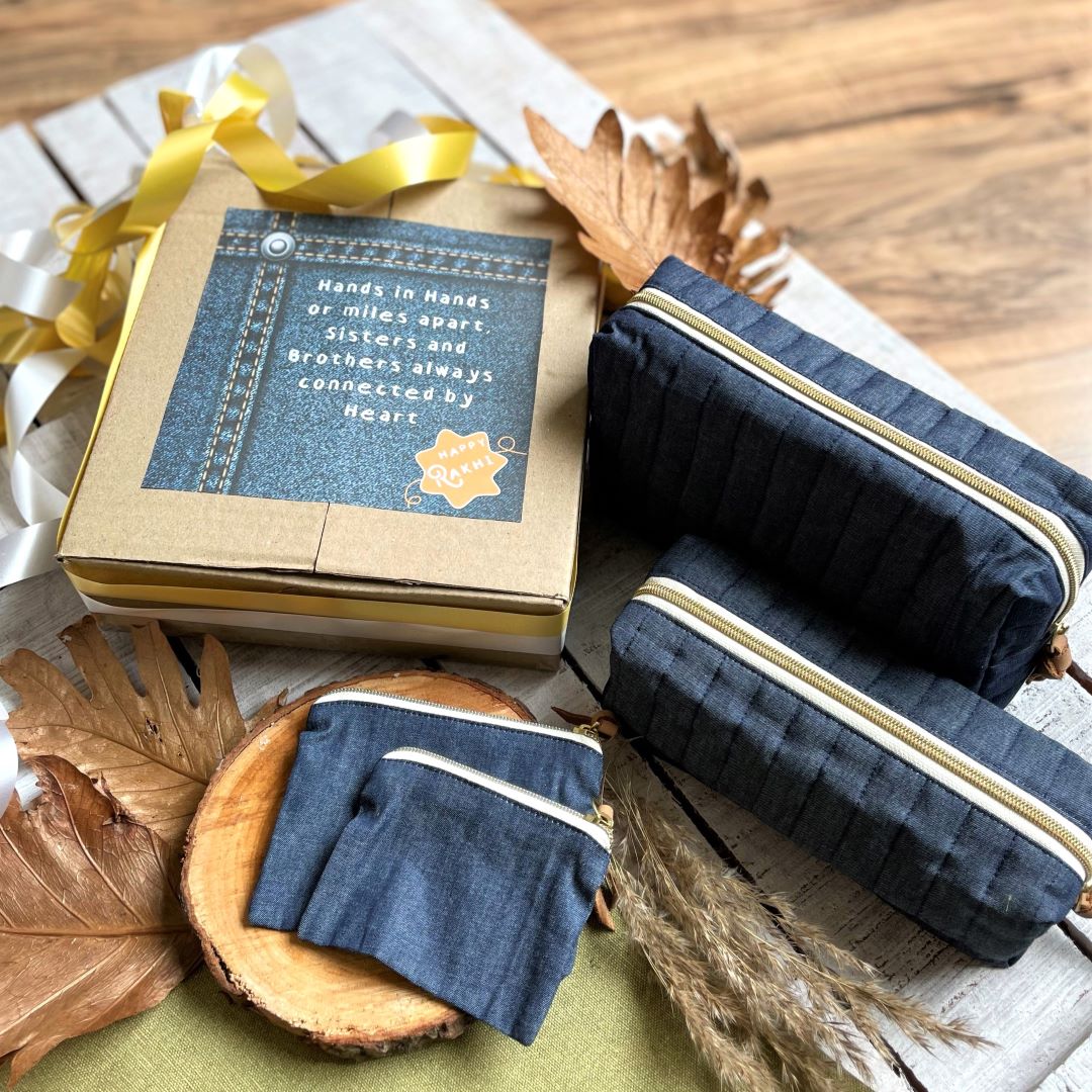 Denim Pouch - Set of 4