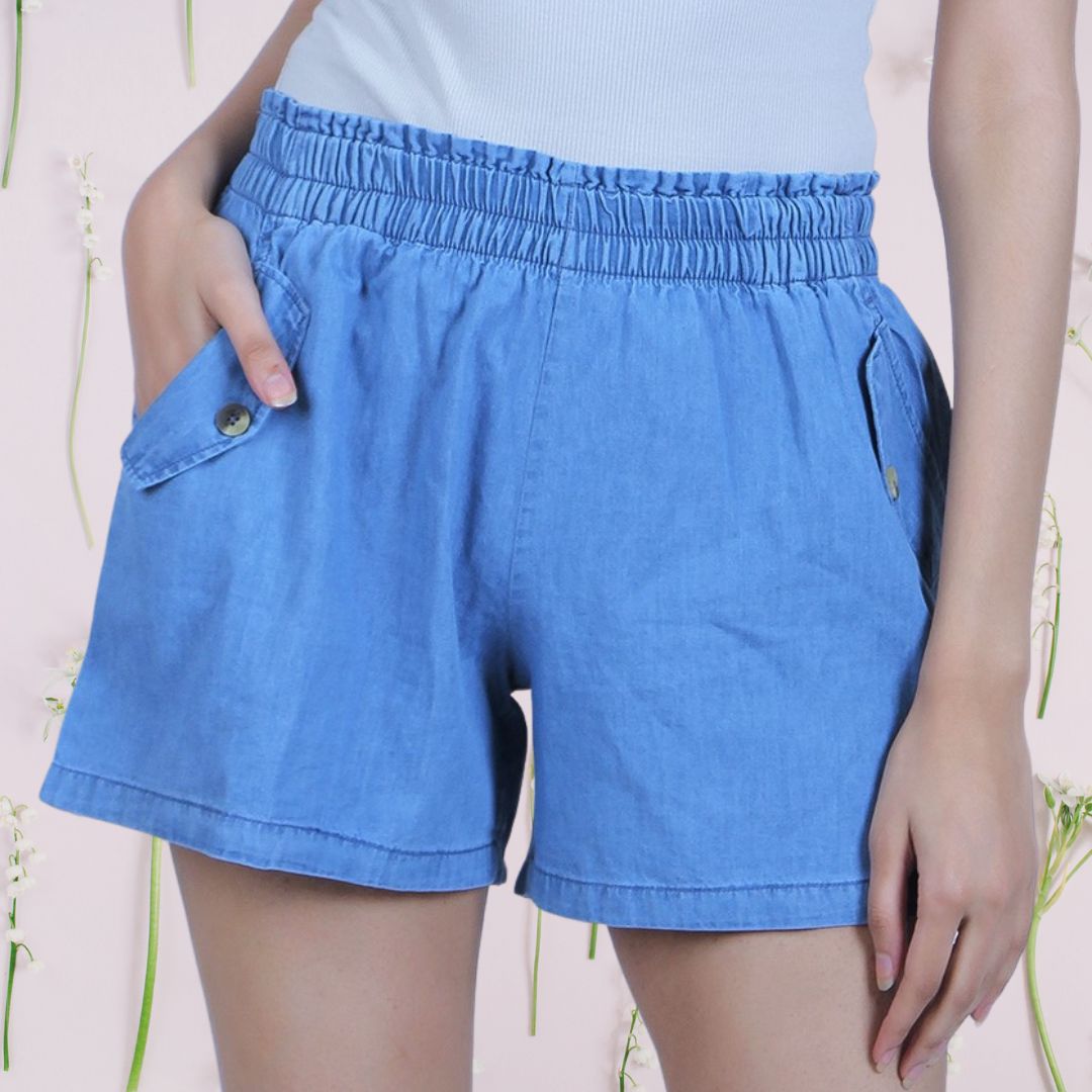 Denim Wide-Legged Shorts