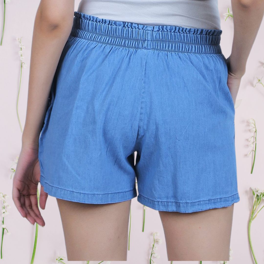 Denim Wide-Legged Shorts