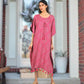 Festive Kaftan Dress - Pink Bandhini