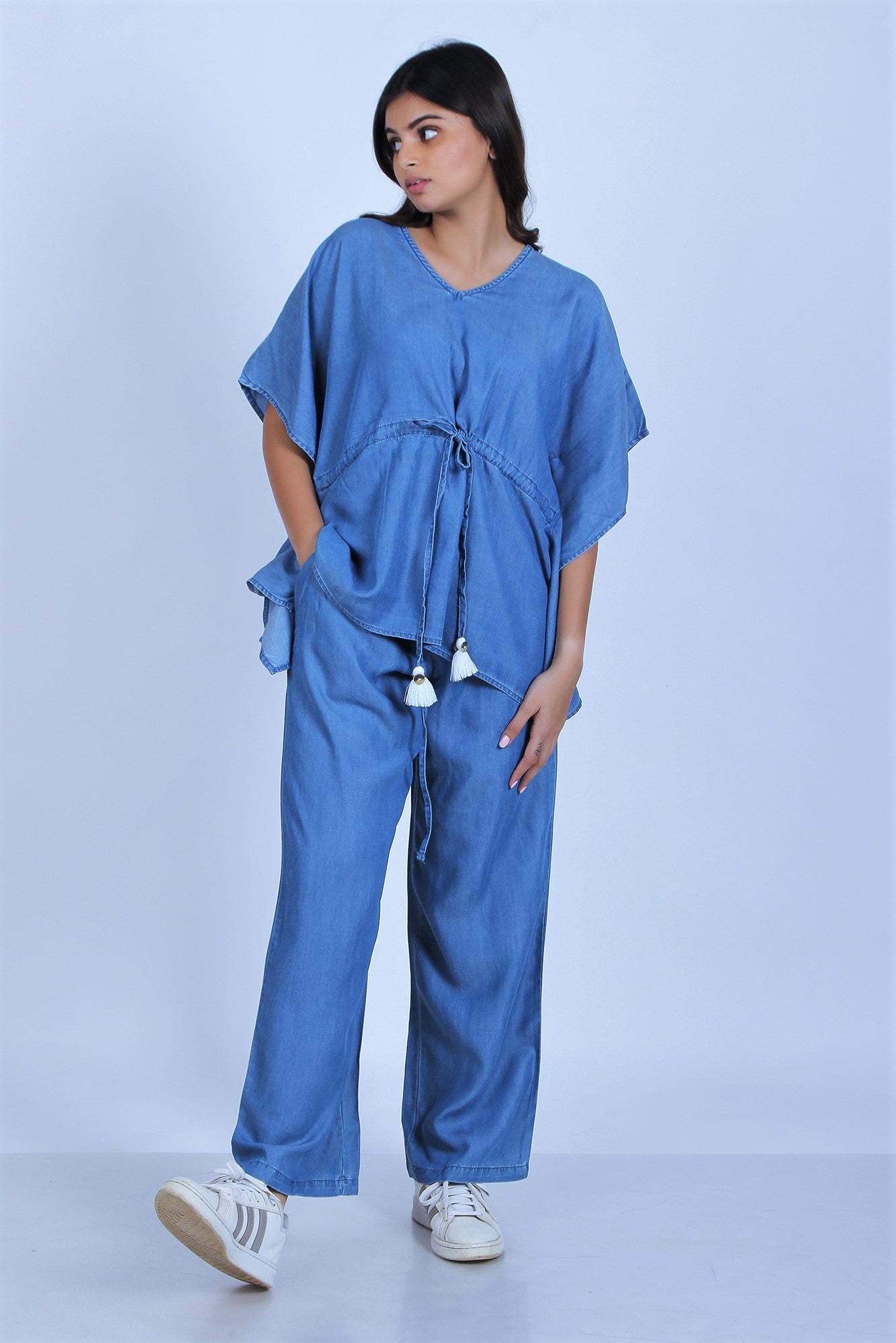 Women's Denim Two-Mile Kaftan Co-Ord Set