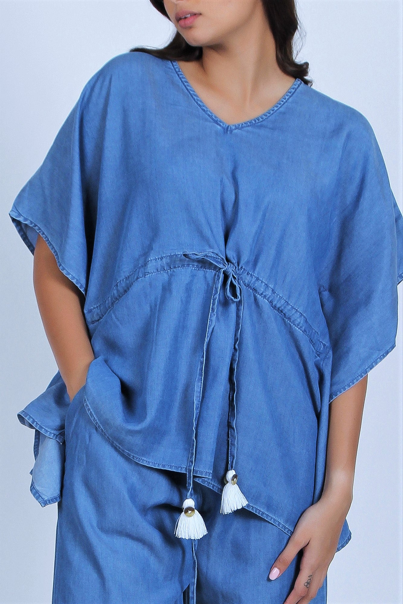 Women's Denim Two-Mile Kaftan Co-Ord Set