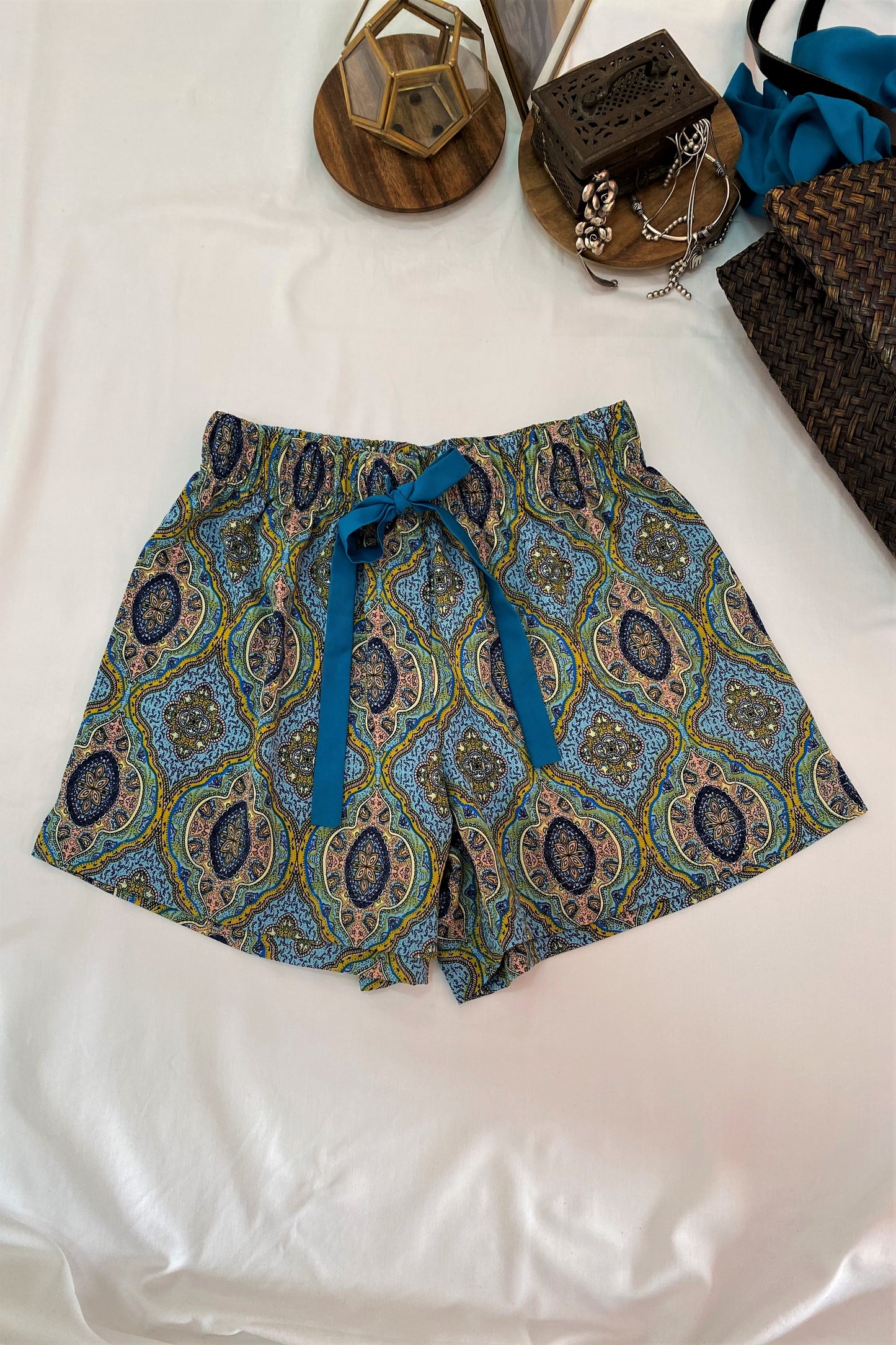 Women's Shorts Combo (Pack of 2) - Boho Paisley Teal / Pink