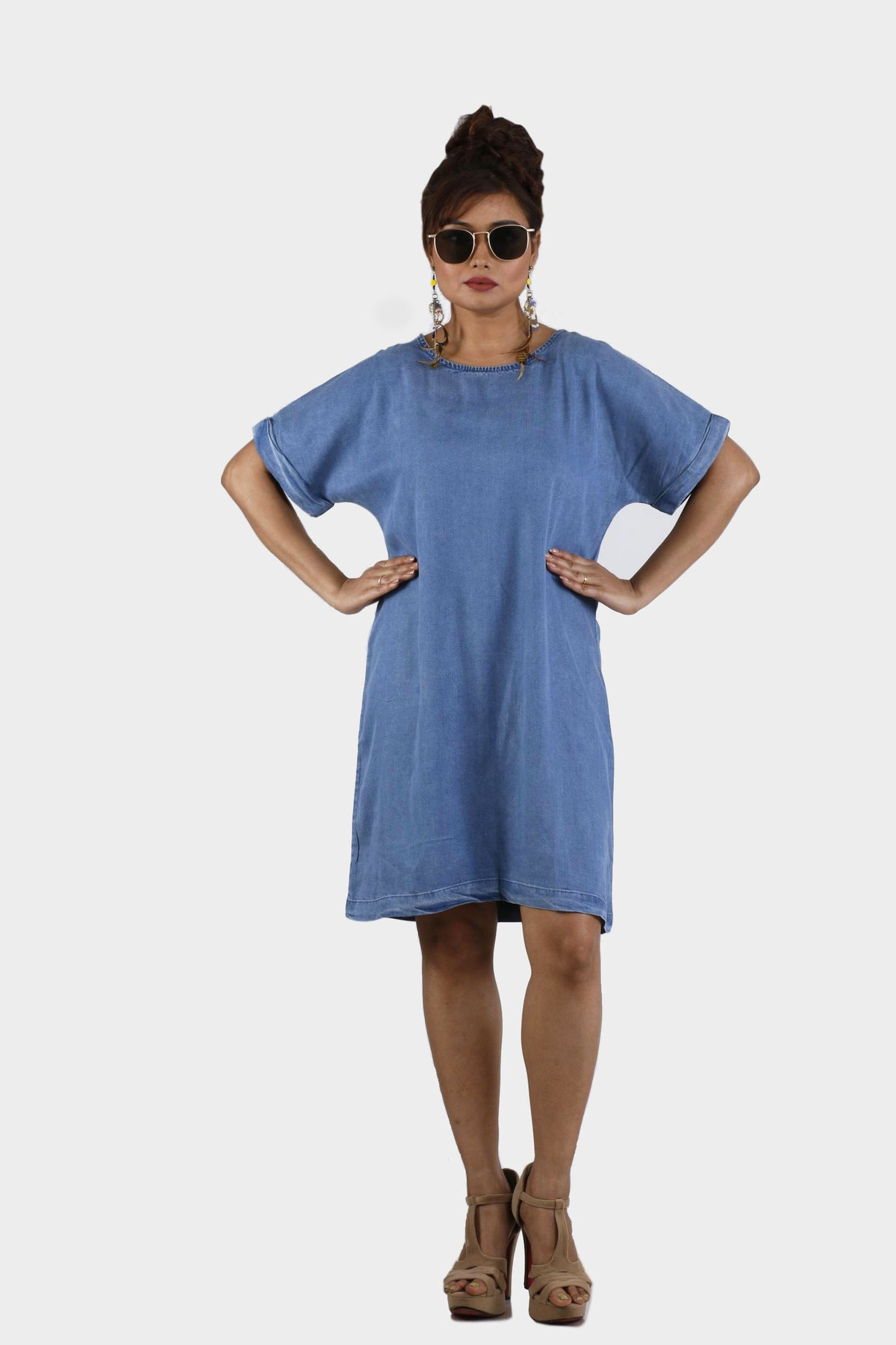 Womens Short Length Denim Dress