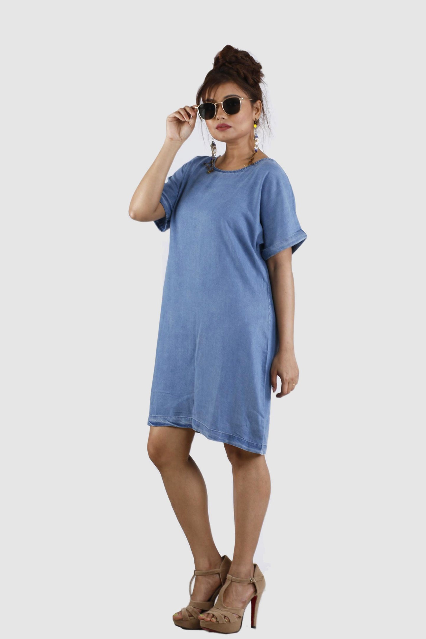 Womens Short Length Denim Dress