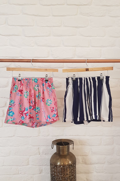Women's Printed Shorts Combo (Pack of 2) - Flamingo Pink + Cruise Navy