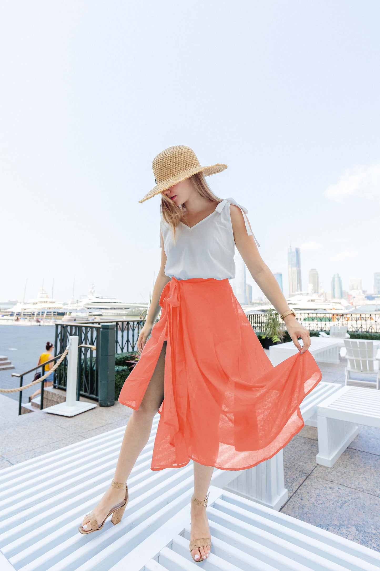 Women's Solid Colour Wrap Skirt