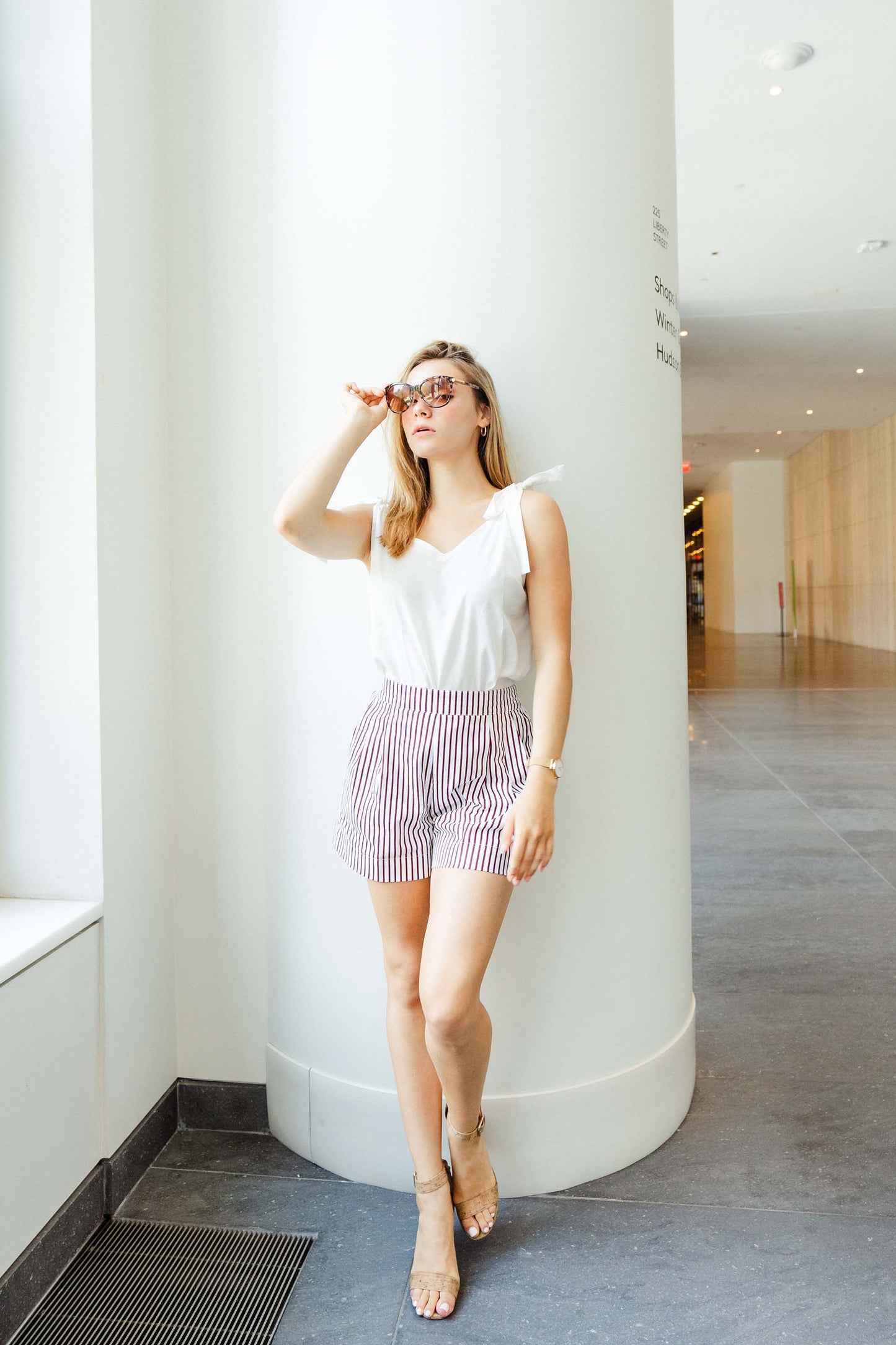 Women's White Top With Bow Ties