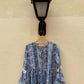 Womens Casual Floral Peplum Top With Tassel Tie