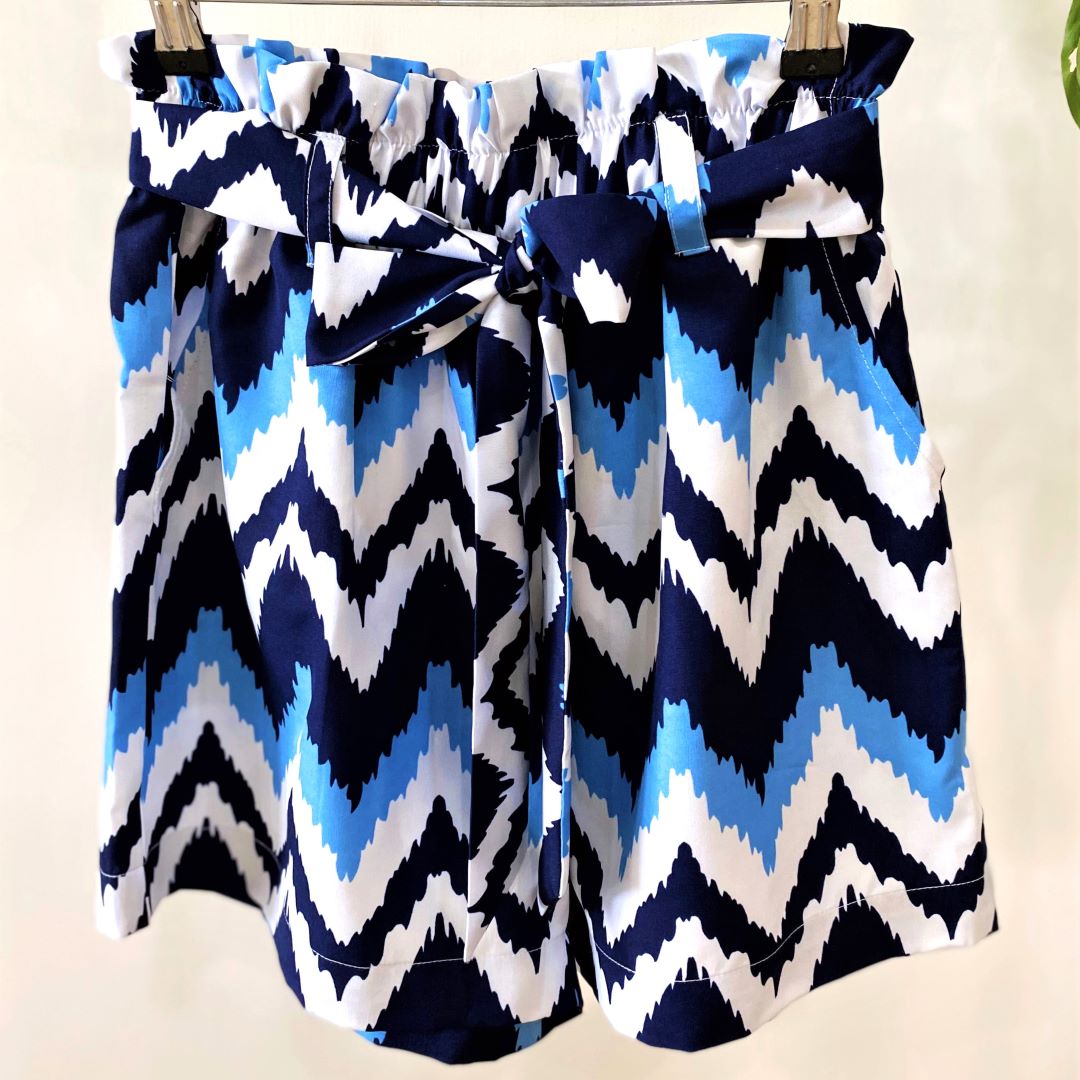 Paperbag Midi Shorts Combo (Pack of 2) – Heartbeat Blue & Navy