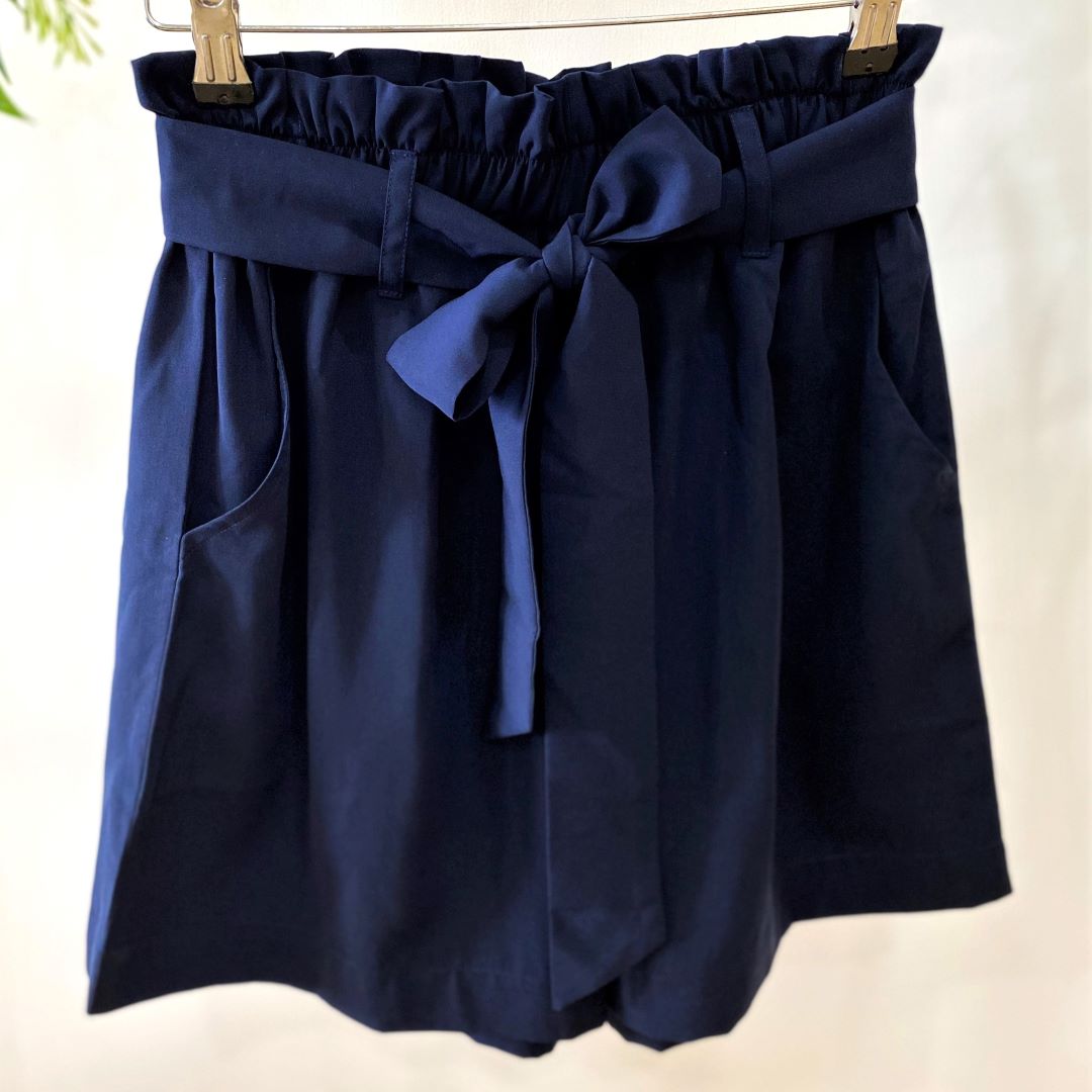 Paperbag Midi Shorts Combo (Pack of 2) – Heartbeat Blue & Navy