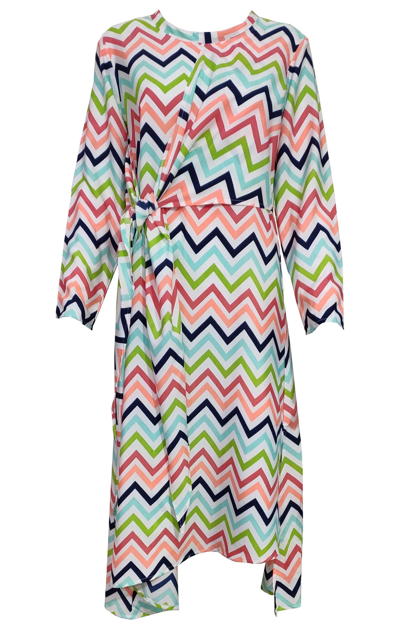 Women's Multicolour Chevron Printed Long Dress