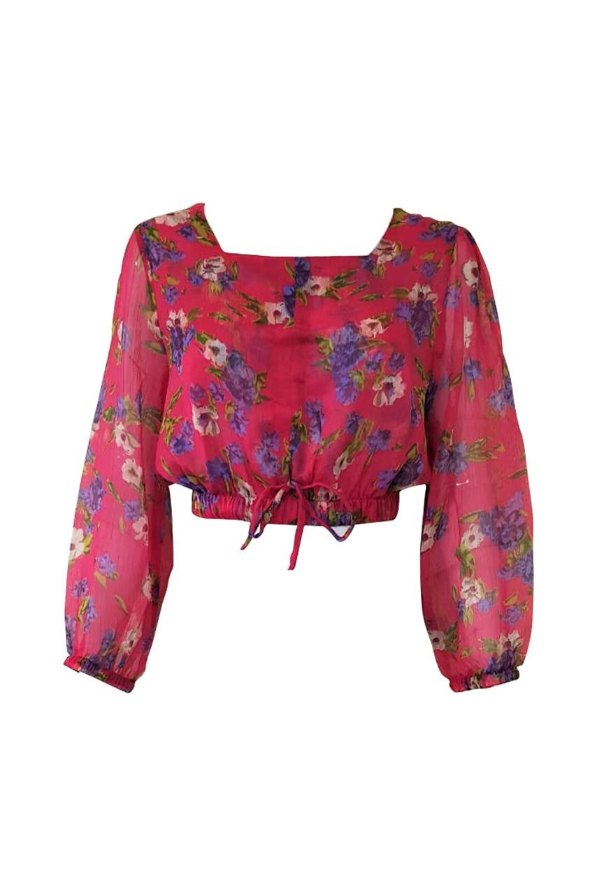 Womens Fresh Print Floral Crop Top