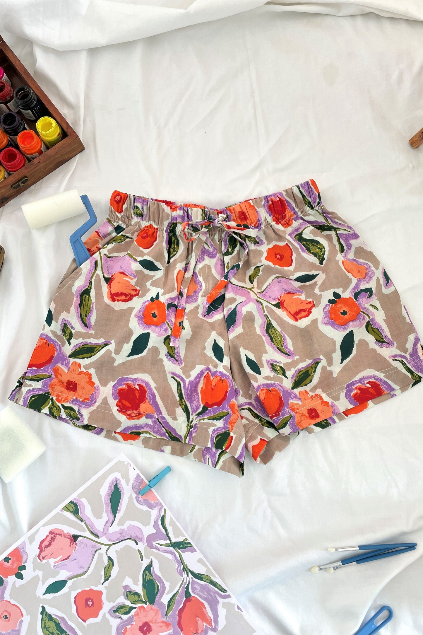Women's Cotton Shorts Combo (Pack of 2) - Blotched Blossom