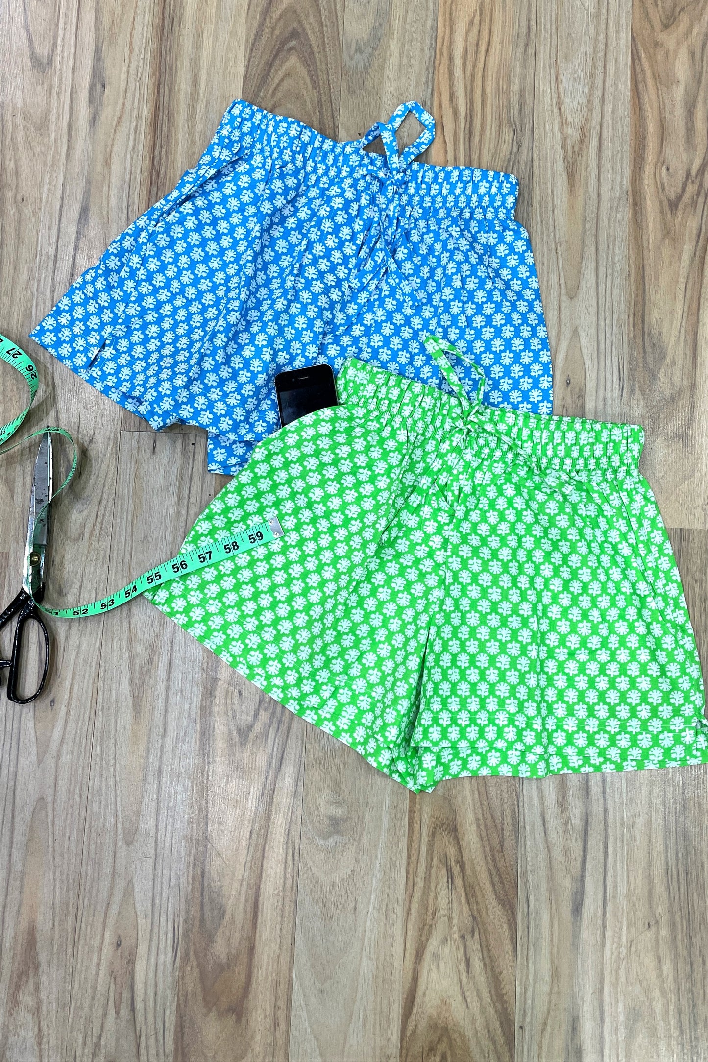 Women's Cotton Shorts Combo (Pack of 2) - Yakut Green & Turquoise