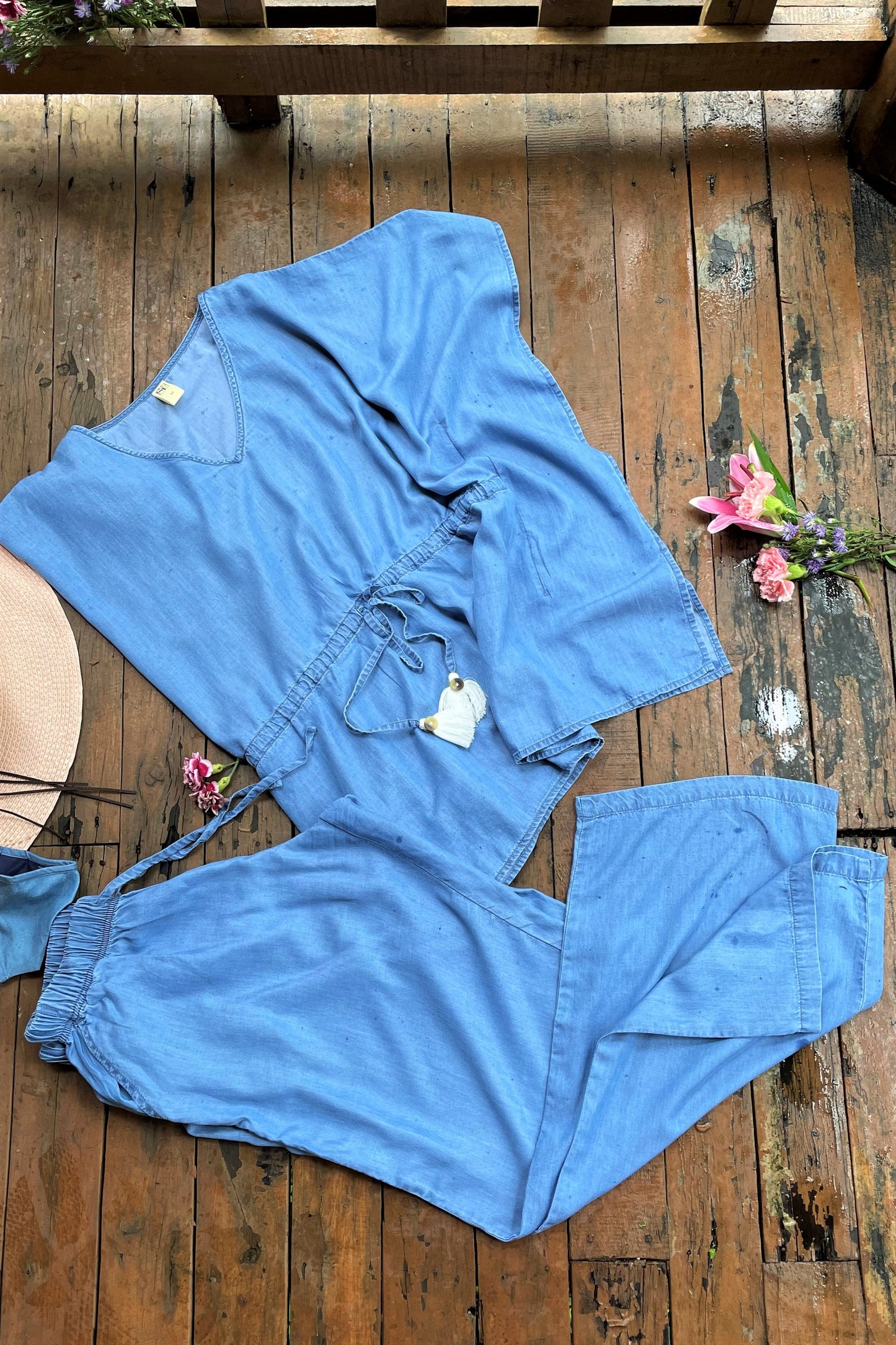 Women's Denim Two-Mile Kaftan Co-Ord Set