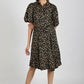 Women's Floral Midi Dress with Puffed Sleeves - Alpine