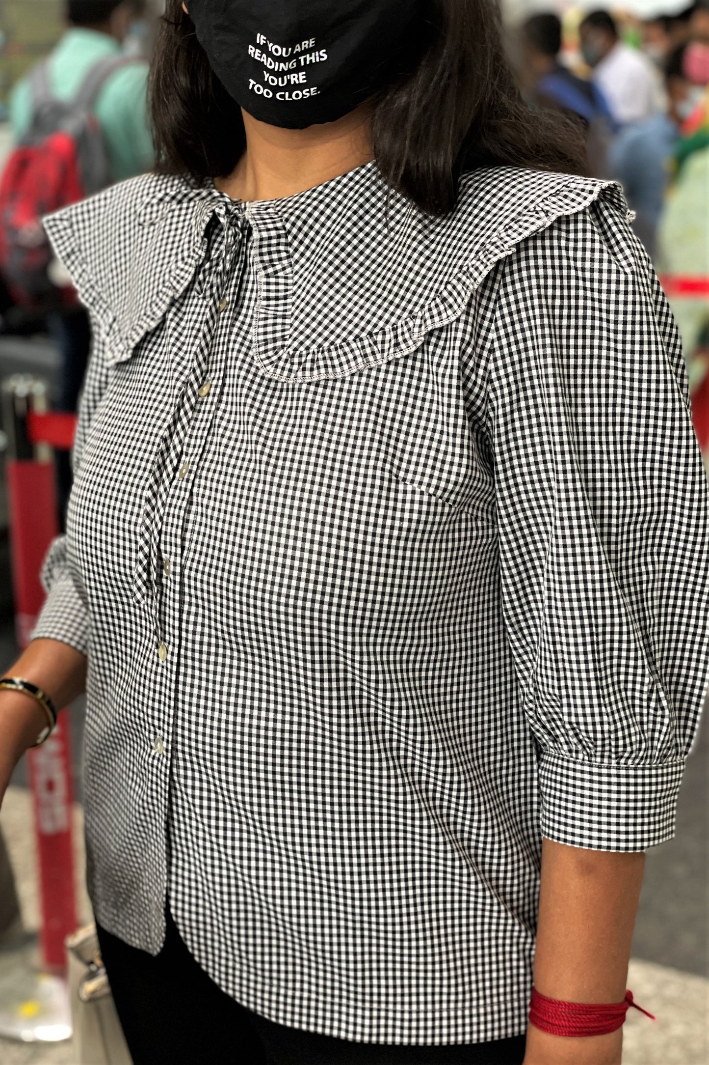 Women's Gingham Checks Top