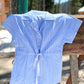 Women's Half Sleeves Shirt with Shorts Nightsuit - Blue White Checks