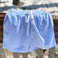 Women's Half Sleeves Shirt with Shorts Nightsuit - Blue White Checks
