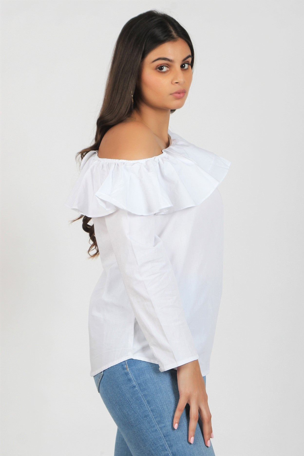 Women's One-Shoulder Top - White