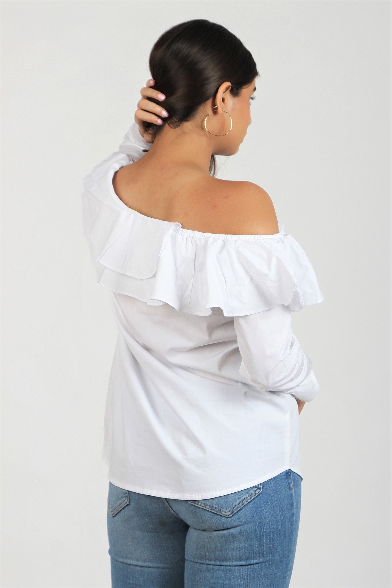 Women's One-Shoulder Top - White