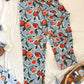 Women's POD Cotton Kurta Co-Ord Set - Blotched Blossom - Blue