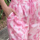 Women's TIE- n- DYE - Off Shoulder Co-Ord Set - Porcelain Pink