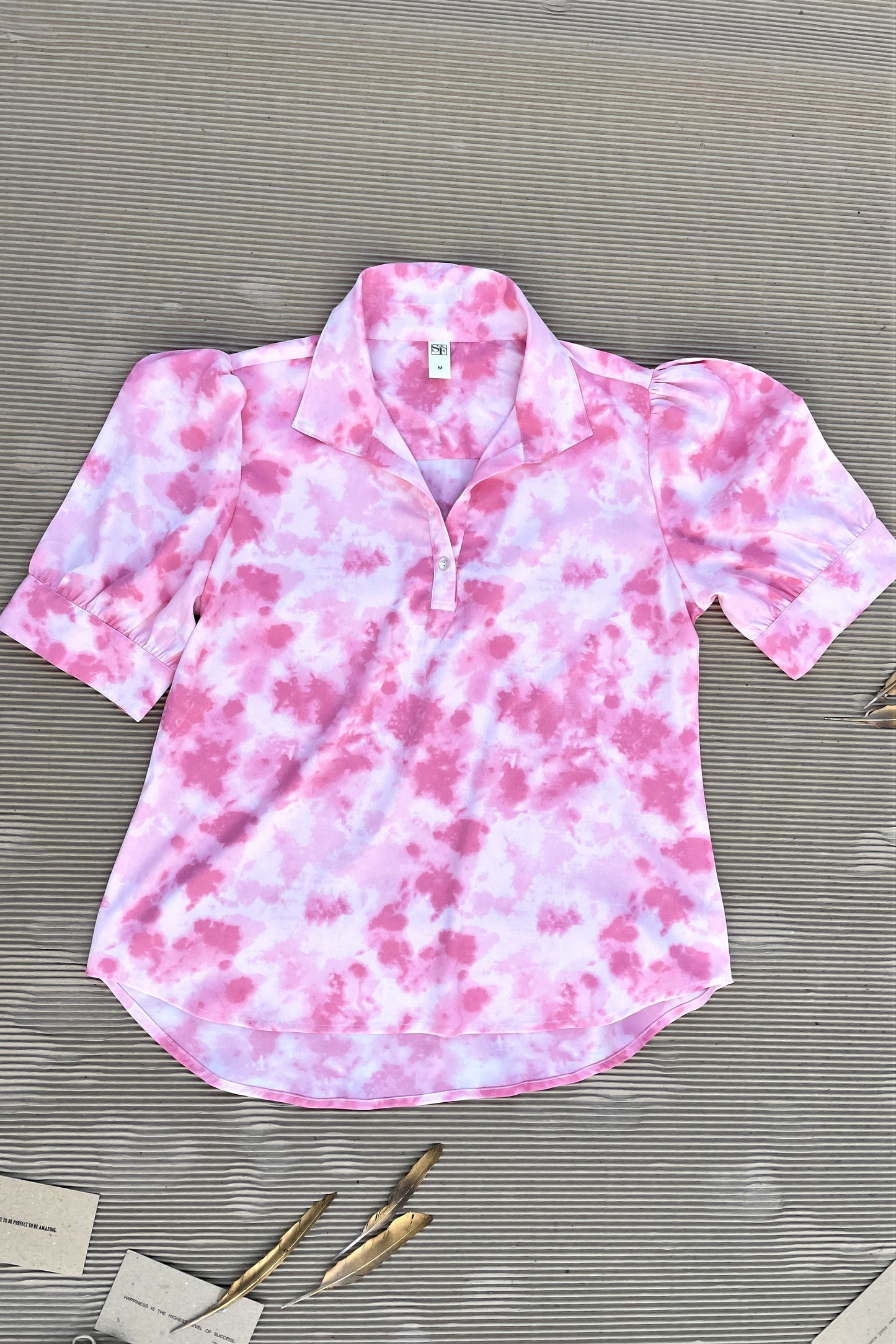 Women's TIE- n- DYE - Shirt Co-Ord Set - Porcelain Pink