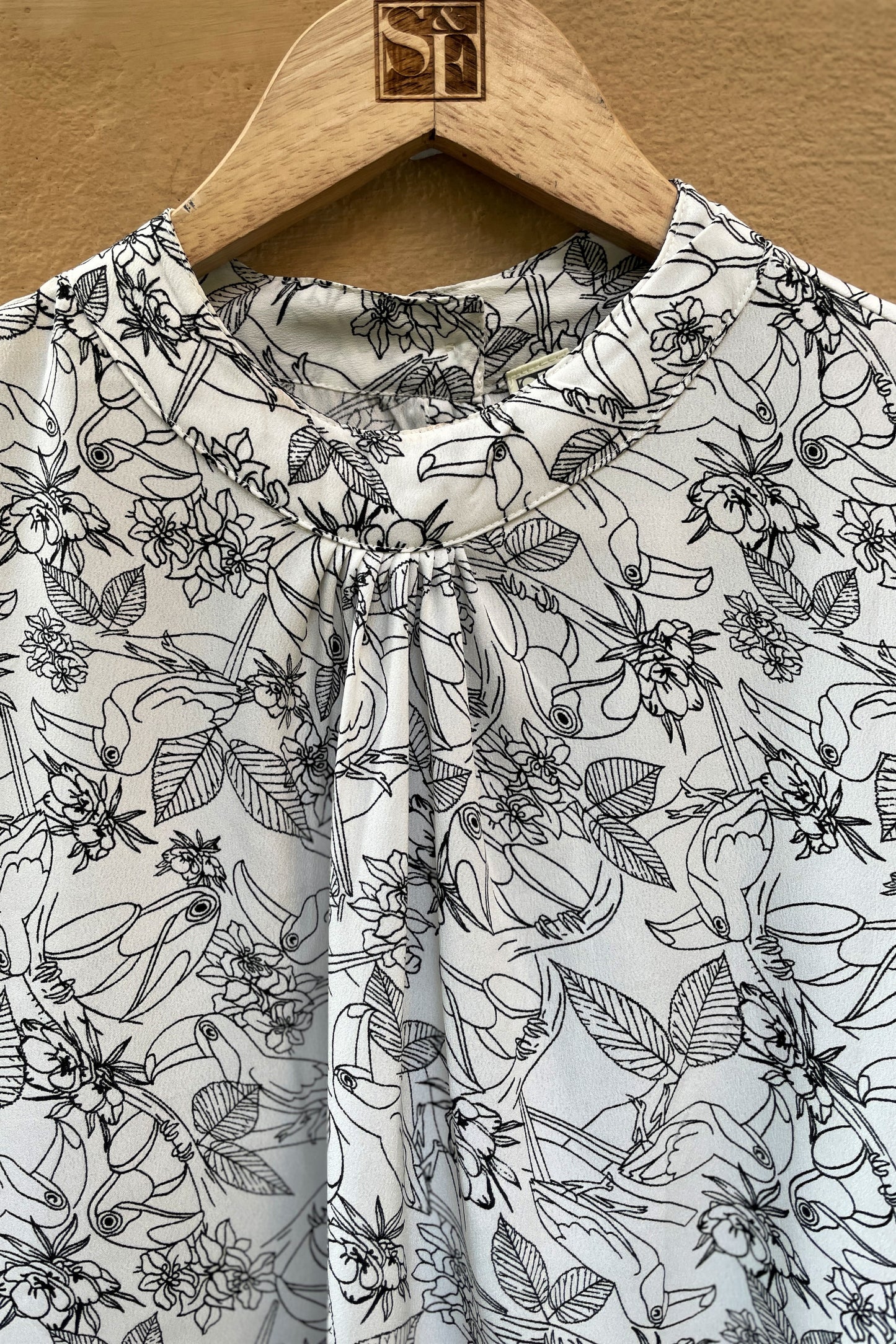 Women's Toucan Print  High Collar Top