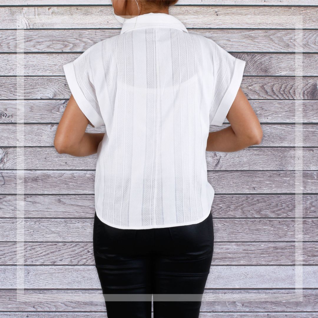 Women's Fairy White Shirt With Front Knot
