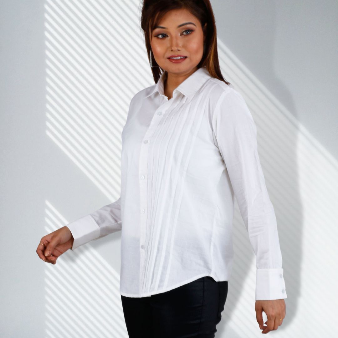 Women s Formal White Pintuck Shirt